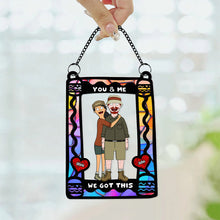 Load image into Gallery viewer, Personalized Cartoon Couple Suncatcher - Unique Valentine's Day Gifts for Couples Ornament PopCulturePrints