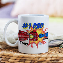 Load image into Gallery viewer, Super Dad Personalized Mug - Perfect Gift for Comic Book Lovers Coffee Mug PopCulturePrints
