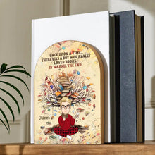 Load image into Gallery viewer, Just A Girl Who Loves Books - Personalized Wood Book Ends Wood Book Ends PopCulturePrints