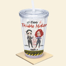 Load image into Gallery viewer, Personalized 'Partner in Crime' Acrylic Tumbler - Fun Gift for Friends Tumbler Cup PopCulturePrints