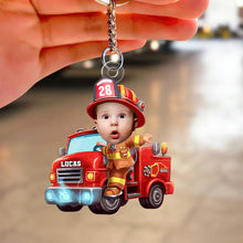 Load image into Gallery viewer, Personalized Kids Firefighter & Police Keychain Gift Keychains PopCulturePrints