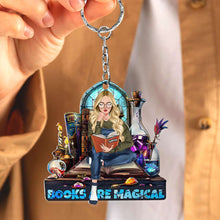 Load image into Gallery viewer, Personalized Magical Book Lover Keychain Keychains PopCulturePrints