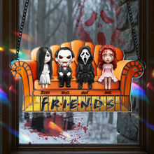 Load image into Gallery viewer, “Chill with Your Creepy Crew!” - Personalized Suncatcher for Horror Fans - Perfect Gift for Friends & Movie Lovers Ornament PopCulturePrints
