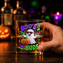 Load image into Gallery viewer, Boo's and Buds: Personalized Halloween Round Glass - Perfect Gift for Stoners and Ghost Lovers Glass PopCulturePrints