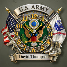 Load image into Gallery viewer, Honor The Past - Custom Veteran Wall Clock - Perfect Gift for Military Heroes Hanging Wall Clock PopCulturePrints