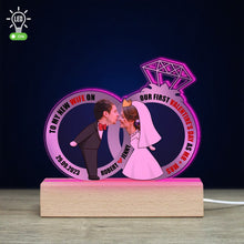 Load image into Gallery viewer, Our First Valentine's Day 3D LED Light - Personalized Gift for Newly Engaged & Newlywed Couples Led Night Light PopCulturePrints