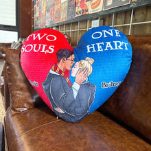 Load image into Gallery viewer, Two Souls, One Heart Custom Pillow - Perfect Valentine’s Day Gifts for Couples Pillow PopCulturePrints
