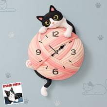 Load image into Gallery viewer, Cute Cat Wall Clock - Personalized Gift for Cat Lovers Hanging Wall Clock PopCulturePrints