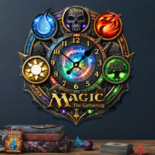 Load image into Gallery viewer, Time Flies with Magic - Mystic Element Acrylic Clock - Personalized Gift for Fantasy Lovers Hanging Wall Clock PopCulturePrints