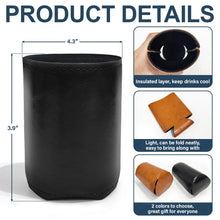 Load image into Gallery viewer, Dad, Every Poo We Do - Personalized Leather Can Cooler Leather Can Cooler PopCulturePrints