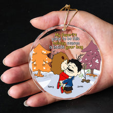 Load image into Gallery viewer, Personalized Couple Ornament - Cozy Hugs Under the Snow | Valentine's Day Gifts Ornament PopCulturePrints