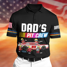 Load image into Gallery viewer, Custom Dad's Pit Crew Polo Shirt – Perfect Father's Day Gift Polo Shirts PopCulturePrints