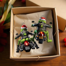 Load image into Gallery viewer, Personalized Green Monster Motorcycle Christmas Ornament Ornament PopCulturePrints