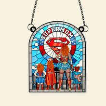 Load image into Gallery viewer, "Mom is My Superhero!" - Personalized Suncatcher Gift for Moms and Grandmas Ornament PopCulturePrints