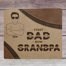 Load image into Gallery viewer, First Dad Now Grandpa - Personalized Leather Wallet Bifold Wallet PopCulturePrints
