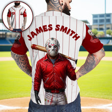 Load image into Gallery viewer, “Unleash Your Inner Horror!” - Horror Slashers Baseball Jersey Shirt - Personalized Gifts for Horror Lovers AOP Products PopCulturePrints