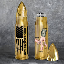 Load image into Gallery viewer, Proud Military Dad Bullet Thermos Flask Tumbler Cup PopCulturePrints