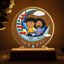 Load image into Gallery viewer, Custom LED Night Light for Couples | Valentine's Day Gifts | Love You To The Moon & Back Led Night Light PopCulturePrints