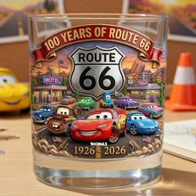 Load image into Gallery viewer, “Celebrate 100 Years of Adventure” - Custom Personalized Round Glass - Perfect Gift for Racing Enthusiasts and Collectors Glass PopCulturePrints