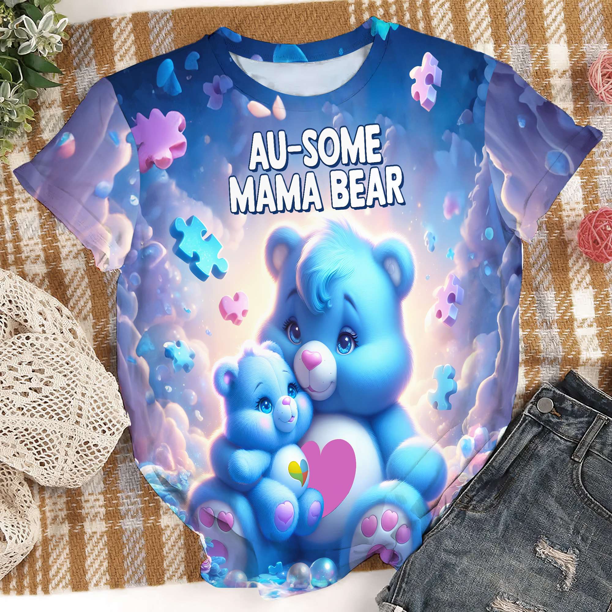 "Celebrate Your Unique Bond!" - Personalized 3D Shirt - Gift for Autism Mama and Grandmas AOP Products PopCulturePrints