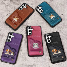 Load image into Gallery viewer, Cute Dogs And Cats Aesthetic Pattern - Personalized Leather Flip Wallet Phone Case Leather Flip Wallet Phone Case PopCulturePrints