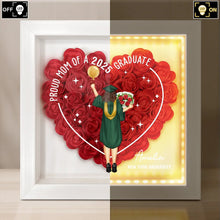 Load image into Gallery viewer, She Believed She Could, So She Did - Custom LED Light Flower Shadow Box Graduation Gift for Her LED Light Flower Shadow Box PopCulturePrints