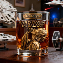 Load image into Gallery viewer, "A Hard Day in the Galaxy" - Custom 11oz Round Glass - Perfect Funny Gift for Drinking Lovers Glass PopCulturePrints