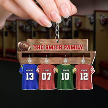 Load image into Gallery viewer, Custom Football Family Keychain - Personalized Team Jerseys Keychains PopCulturePrints