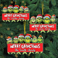 Load image into Gallery viewer, Personalized Merry Grinchmas Family Christmas Ornament Ornament PopCulturePrints