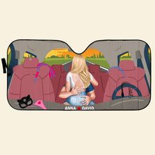Load image into Gallery viewer, Personalized Couple Windshield Sunshade - Custom Love Design Doormat PopCulturePrints