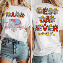 Load image into Gallery viewer, “Mama, Best Day Ever!” - Personalized Mom Shirt - Custom Gift for Mom and Grandma Shirts PopCulturePrints