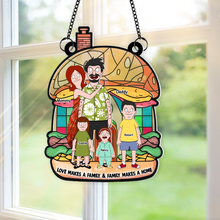 Load image into Gallery viewer, Love Makes A Family Suncatcher Ornament - Personalized Gift for Family & Loved Ones Ornament PopCulturePrints