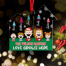 Load image into Gallery viewer, Personalized Family Christmas Ornament – Love Grows Here Ornament PopCulturePrints