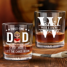 Load image into Gallery viewer, "Cheers to First-Time Dads!" - Personalized Whiskey Glass for New Dads Whiskey Glass PopCulturePrints