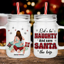 Load image into Gallery viewer, Personalized Naughty Christmas Couple Jar - Fun Holiday Gift for Valentine's Day Gifts Drink Jar PopCulturePrints