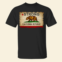 Load image into Gallery viewer, California Strong Bear Flag T-Shirt Shirts PopCulturePrints