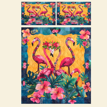Load image into Gallery viewer, Personalized Flamingo Quilt Bed Set - Christmas Edition Blanket PopCulturePrints