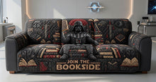 Load image into Gallery viewer, Join the Bookside - Personalized Quilted Sofa Cover for Book Lovers Sofa Cover PopCulturePrints