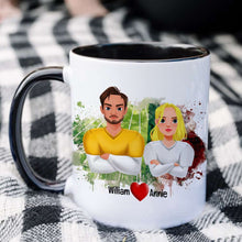 Load image into Gallery viewer, Personalized Football Couple Mug - Custom Love Gift for Valentine's Day Gifts Coffee Mug PopCulturePrints