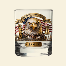 Load image into Gallery viewer, Celebrate Your Hero: Veteran Personalized 11oz Round Glass - Custom Gifts for Military Enthusiasts Glass PopCulturePrints