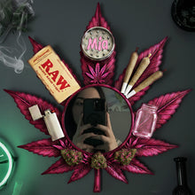 Load image into Gallery viewer, Leaf Glow Chill Mirror - A Personalized Gift for the Vibe Enthusiast Mirror PopCulturePrints