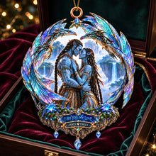Load image into Gallery viewer, I See You, My Love - Blue Alien Couple Christmas Ornament - Personalized Gift for Christmas