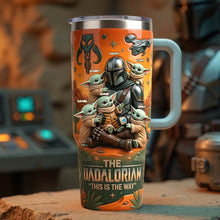 Load image into Gallery viewer, “The Dadalorian: This is the Way” - Personalized Tumbler for Warrior Dads and Kids Tumbler Cup PopCulturePrints