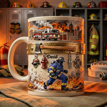 Load image into Gallery viewer, “Bravery in Every Sip” - Brave Firefighter Coffee Mug - Personalized Gifts for Firefighters Coffee Mug PopCulturePrints