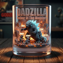 Load image into Gallery viewer, Dadzilla: Father of the Monsters - Personalized Round Glass for Dad Glass PopCulturePrints