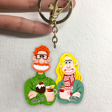 Load image into Gallery viewer, Custom Cartoon Couple Keychain - Unique Personalized Valentine’s Day Gifts Keychains PopCulturePrints