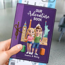 Load image into Gallery viewer, Our Adventure Awaits: Personalized 3D Effect Passport Cover - Perfect Gift for Travel Lovers Passport Holder PopCulturePrints