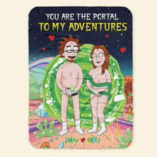 Load image into Gallery viewer, Personalized Adventure Portal Couple Blanket - Unique Valentine's Day Gifts Blanket PopCulturePrints