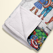 Load image into Gallery viewer, Best MOM Ever Blanket - Personalized Gift for Mom, Grandma, or Any Superhero Blanket PopCulturePrints