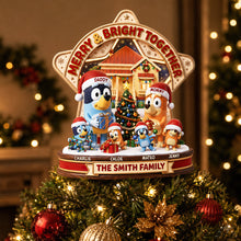 Load image into Gallery viewer, Merry & Bright Together Christmas Tree Topper - Personalized Family Gift Ornament PopCulturePrints